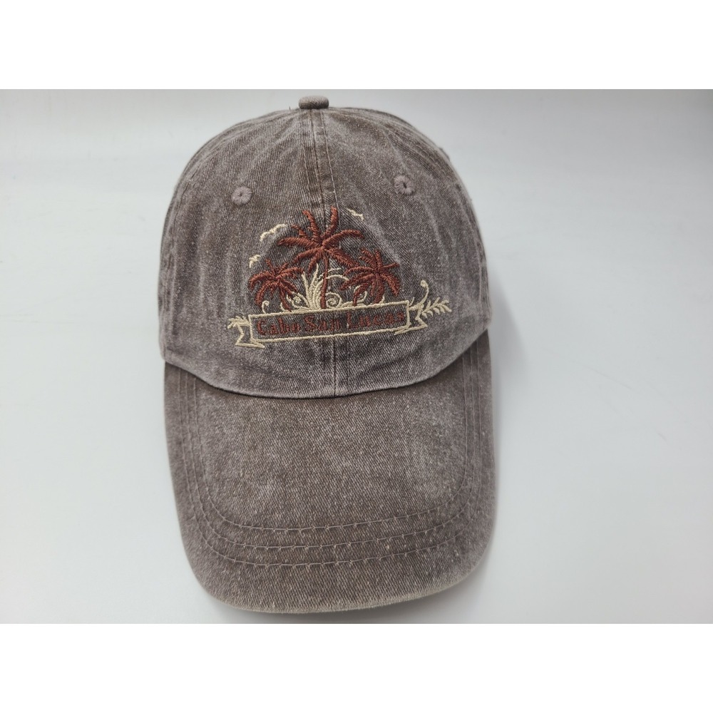 Vintage Cabo San Lucas Mexico Palm Trees Adjustable (Fits‎ Small) Hat Cap Brown